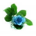 Róża w pąku - główka z liściem Lt.Blue